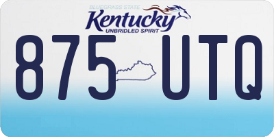 KY license plate 875UTQ