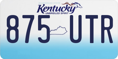 KY license plate 875UTR