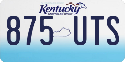 KY license plate 875UTS