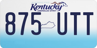 KY license plate 875UTT