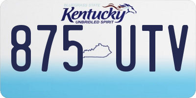 KY license plate 875UTV