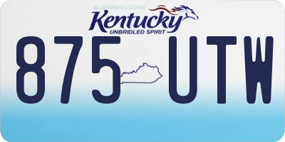 KY license plate 875UTW