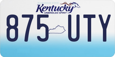 KY license plate 875UTY