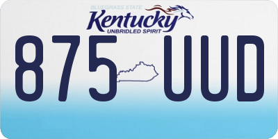 KY license plate 875UUD