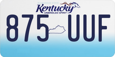 KY license plate 875UUF