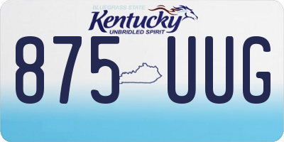 KY license plate 875UUG