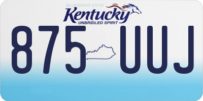 KY license plate 875UUJ
