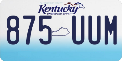 KY license plate 875UUM