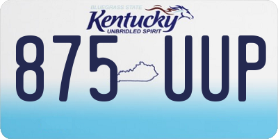 KY license plate 875UUP
