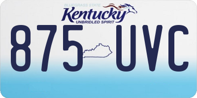 KY license plate 875UVC