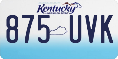 KY license plate 875UVK