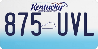 KY license plate 875UVL