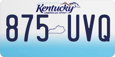KY license plate 875UVQ