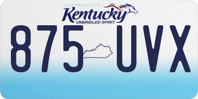 KY license plate 875UVX