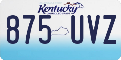 KY license plate 875UVZ