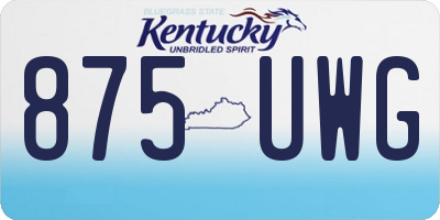 KY license plate 875UWG