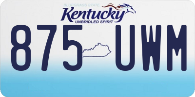 KY license plate 875UWM