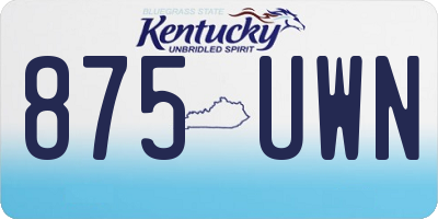 KY license plate 875UWN