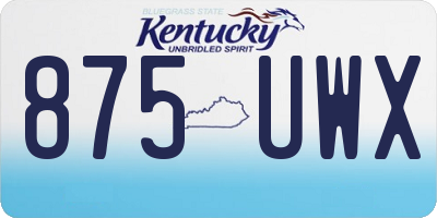 KY license plate 875UWX