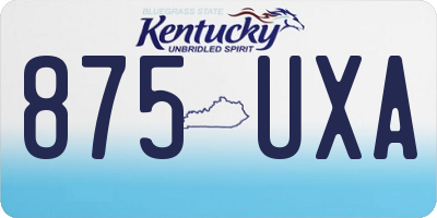 KY license plate 875UXA