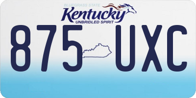 KY license plate 875UXC