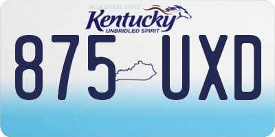 KY license plate 875UXD