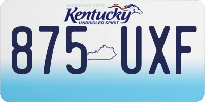 KY license plate 875UXF