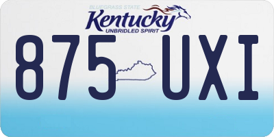 KY license plate 875UXI