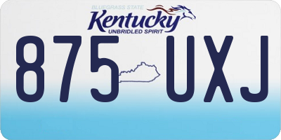 KY license plate 875UXJ