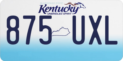 KY license plate 875UXL