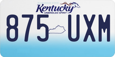 KY license plate 875UXM