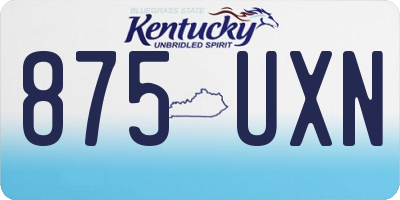 KY license plate 875UXN