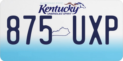 KY license plate 875UXP