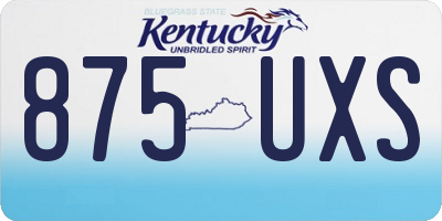 KY license plate 875UXS