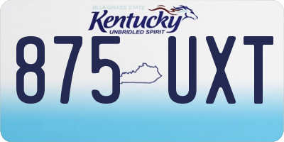 KY license plate 875UXT