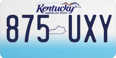 KY license plate 875UXY