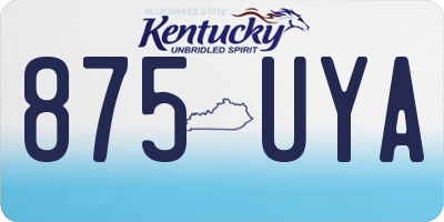 KY license plate 875UYA