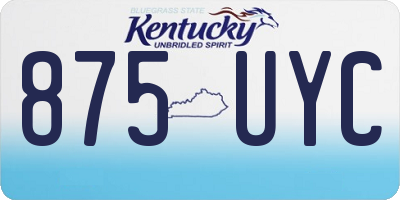 KY license plate 875UYC