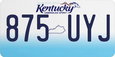 KY license plate 875UYJ