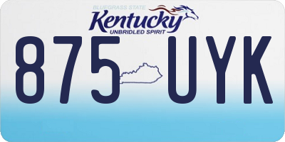 KY license plate 875UYK