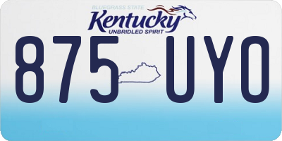 KY license plate 875UYO