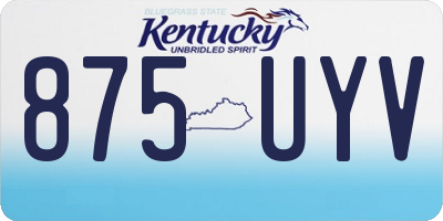 KY license plate 875UYV