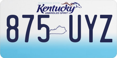 KY license plate 875UYZ
