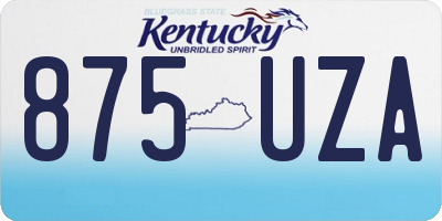 KY license plate 875UZA