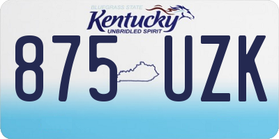 KY license plate 875UZK