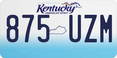KY license plate 875UZM