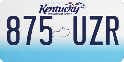 KY license plate 875UZR