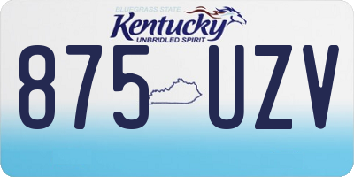 KY license plate 875UZV