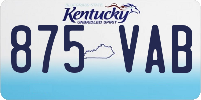 KY license plate 875VAB