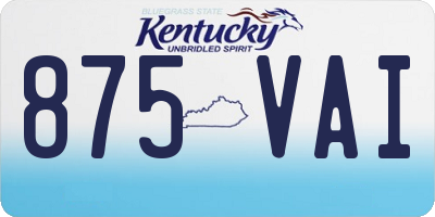 KY license plate 875VAI